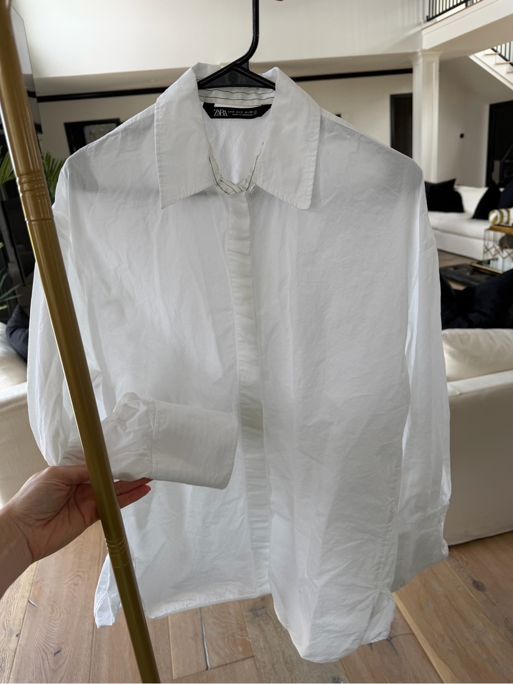 Zara White Button-Down Shirt